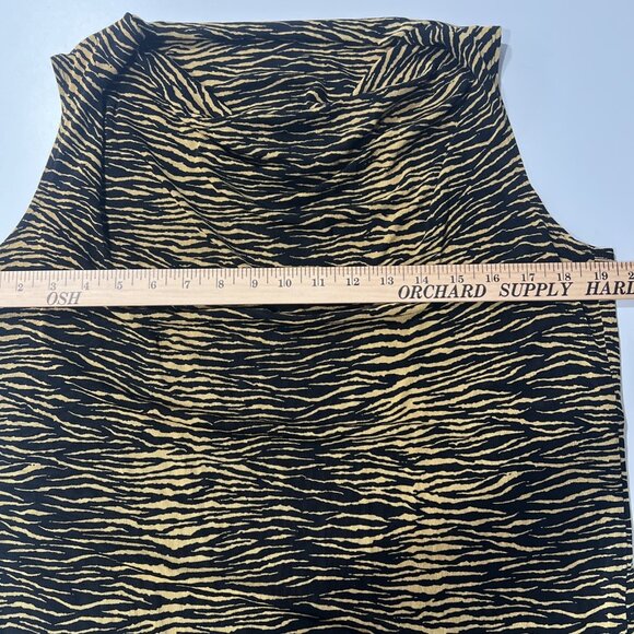 French Laundry Slinky Top Size L Animal Print Sleeveless Cowl Neck Acetate Blend - Picture 9 of 11